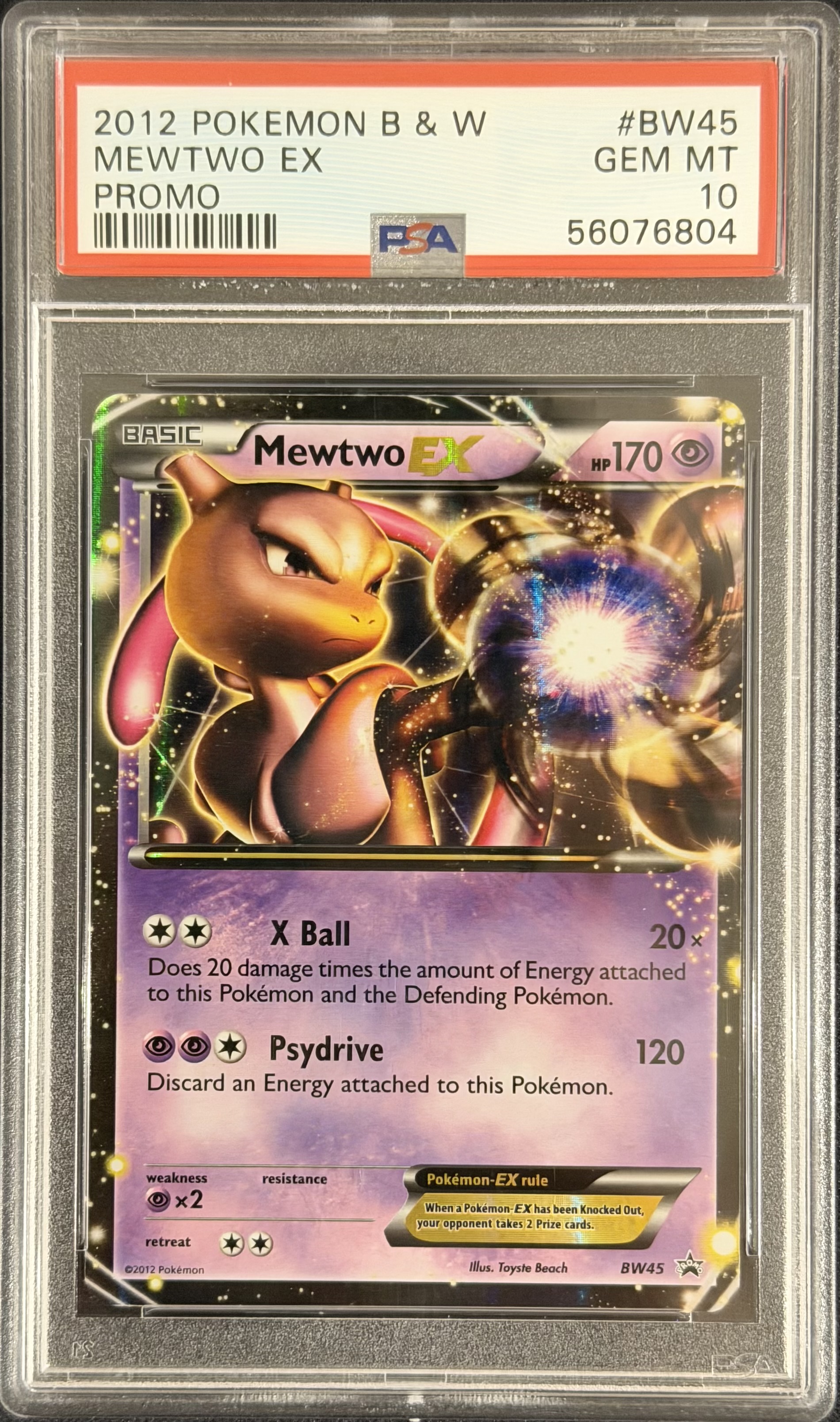 2012 POKEMON BLACK & WHITE PROMO #BW45 MEWTWO EX PROMO - Front